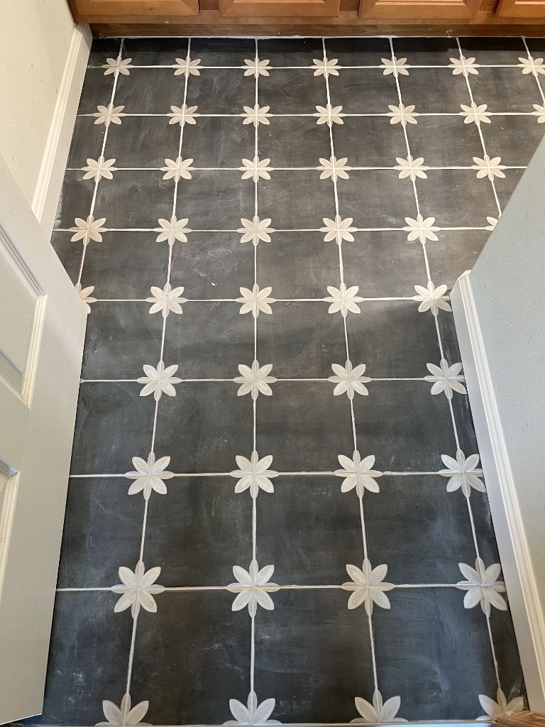 Decorative encaustic tile installation
