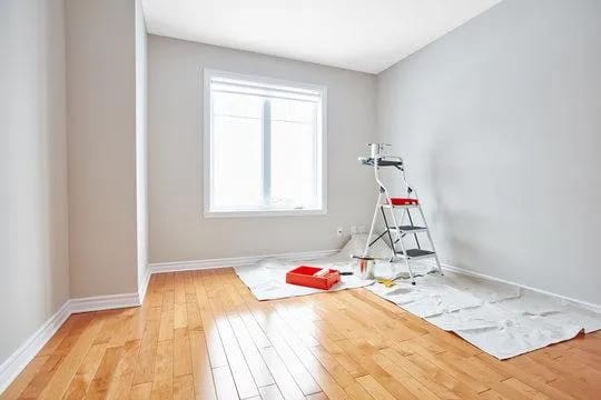 Freshly painted interior room